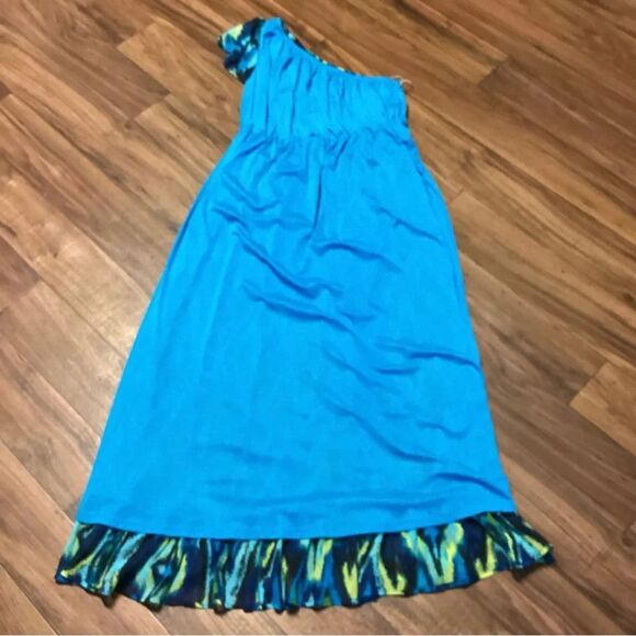 Lane Bryant One Shoulder Ruffled Hem Maxi Dress‎ S16 - Picture 6 of 10